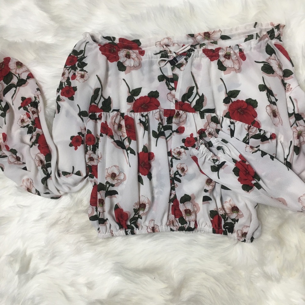 Floral bardot(off the shoulder) blouse